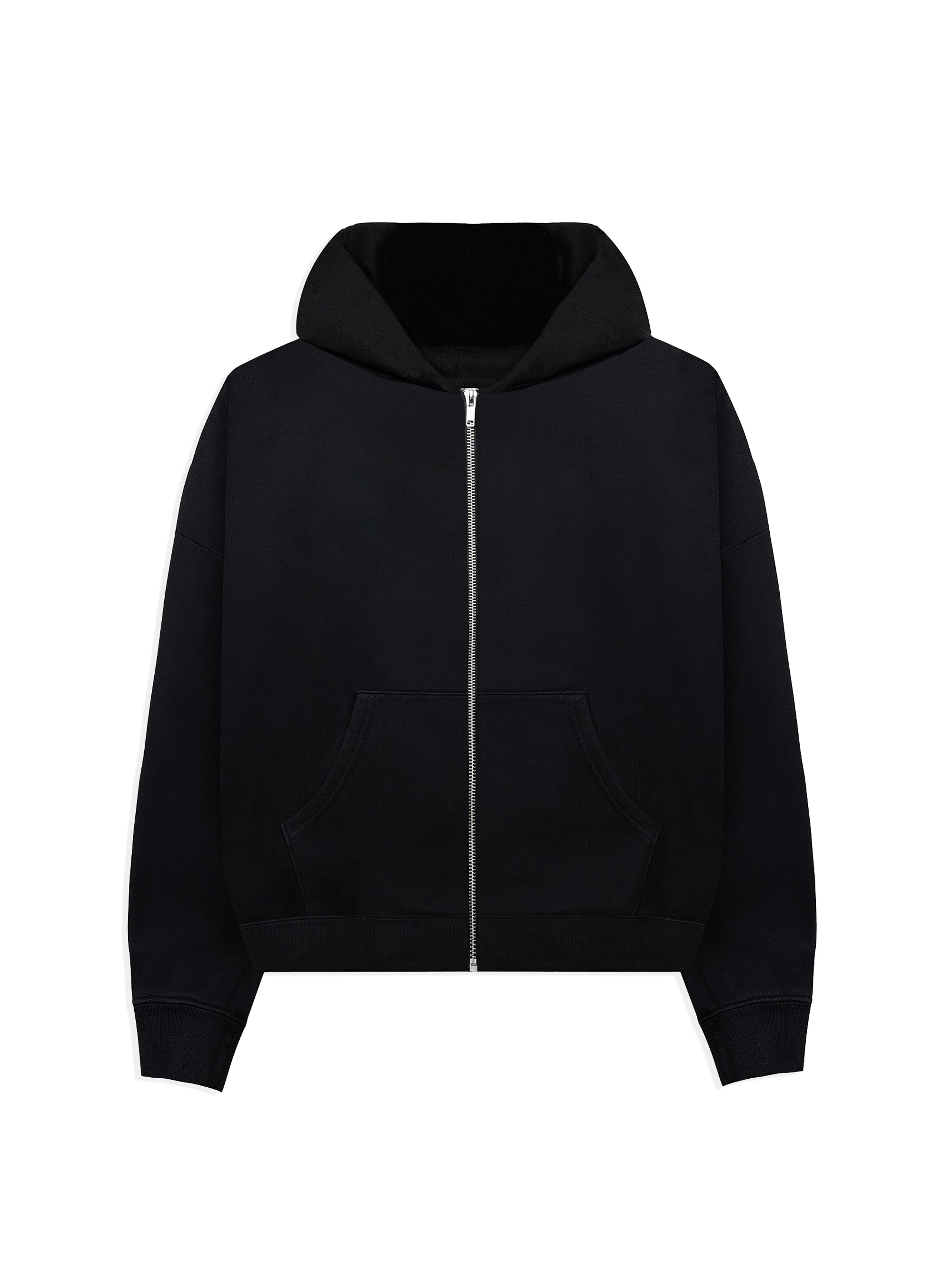 BLACK ZIPPER HOODIE